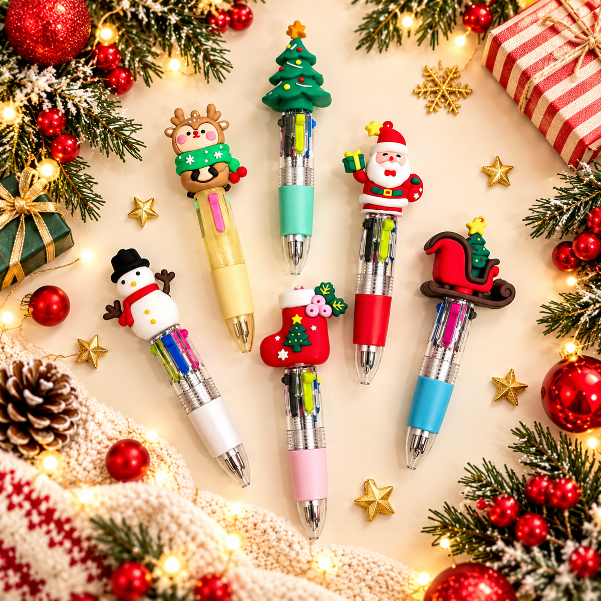 Christmas theme Mini 4 in 1 pens