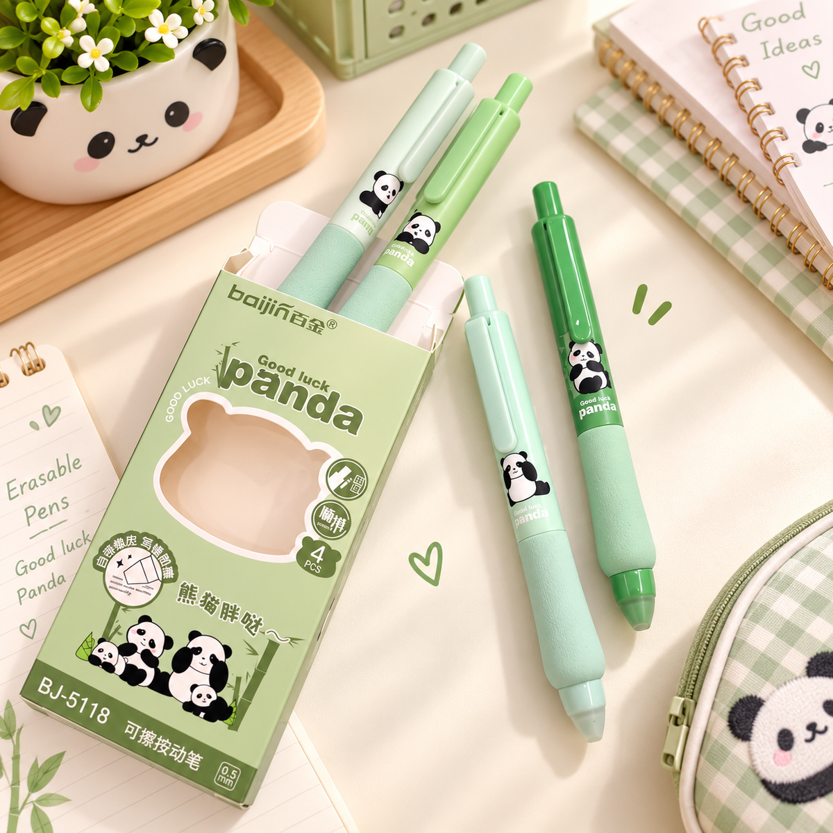 Cool Panda Erasable Gel Pens Pack
