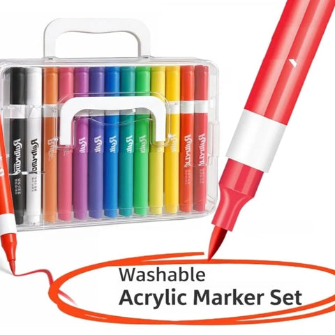 Ruibrand Smooth Acrylic Color Pens Pack ( 12 Colors )