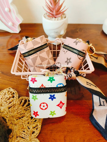 Checks Mini Coin Pouch Keychain
