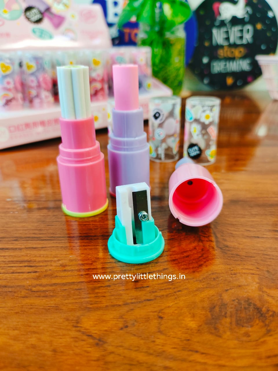 Lipstick shaped Sharpener-Eraser – Pretty Little Things