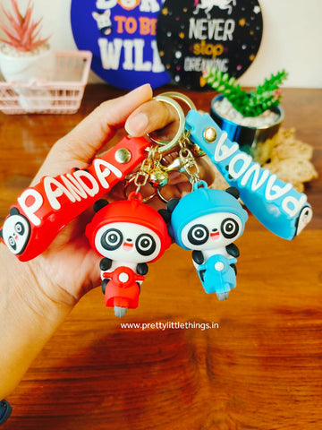 Panda on Scooter Keychain