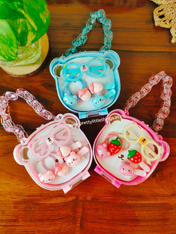 Teddy Theme Hair Accessories Gift Set