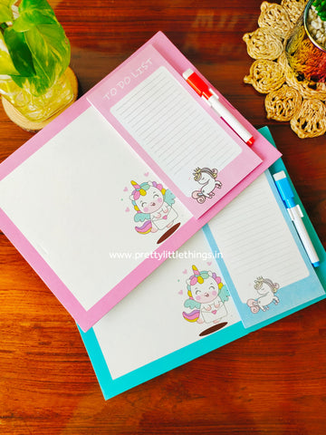 Magnetic Whiteboard + To Do List, Unicorn theme