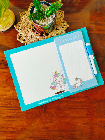 Magnetic Whiteboard + To Do List, Unicorn theme