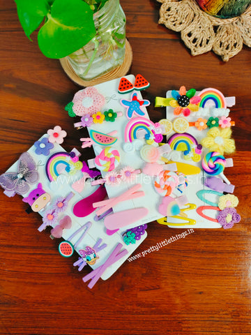 Quirky kids Hair Clips Pack (Pack of 14 pcs) [HCKP14]