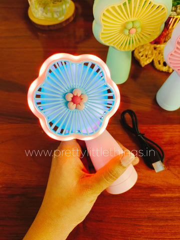 Handheld Portable Mini Fans with LED Light [PMFLL]