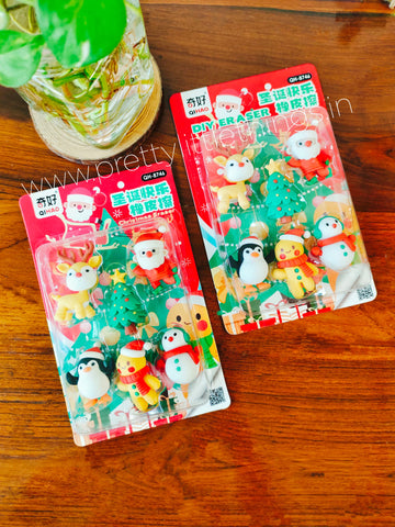 Christmas Eraser Pack of 6 pcs