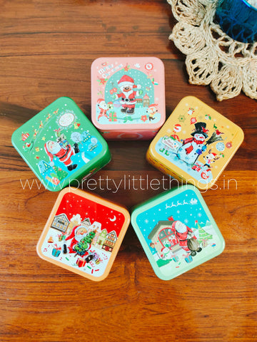 Christmas Cube Tin Boxes