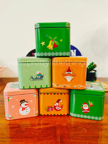 Christmas Cube Tin Boxes