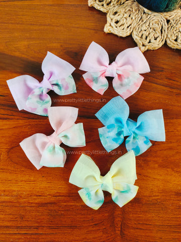 Little Floral Bow Hair Clips