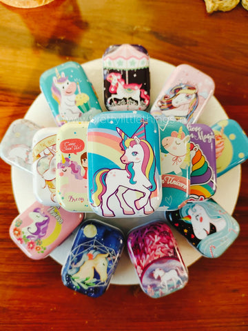 Unicorn / Floral Printed Mini Tin Boxes