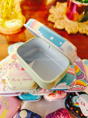 Unicorn / Floral Printed Mini Tin Boxes