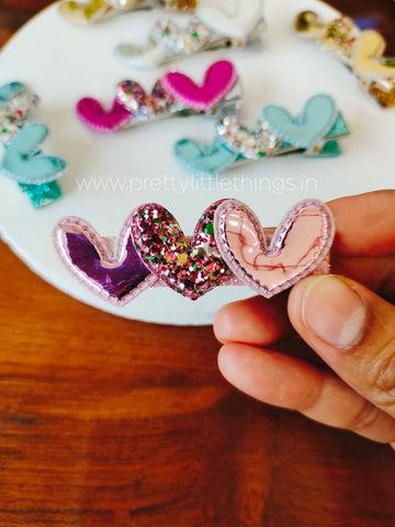 3 Little Hearts Hair Clip (Kids)