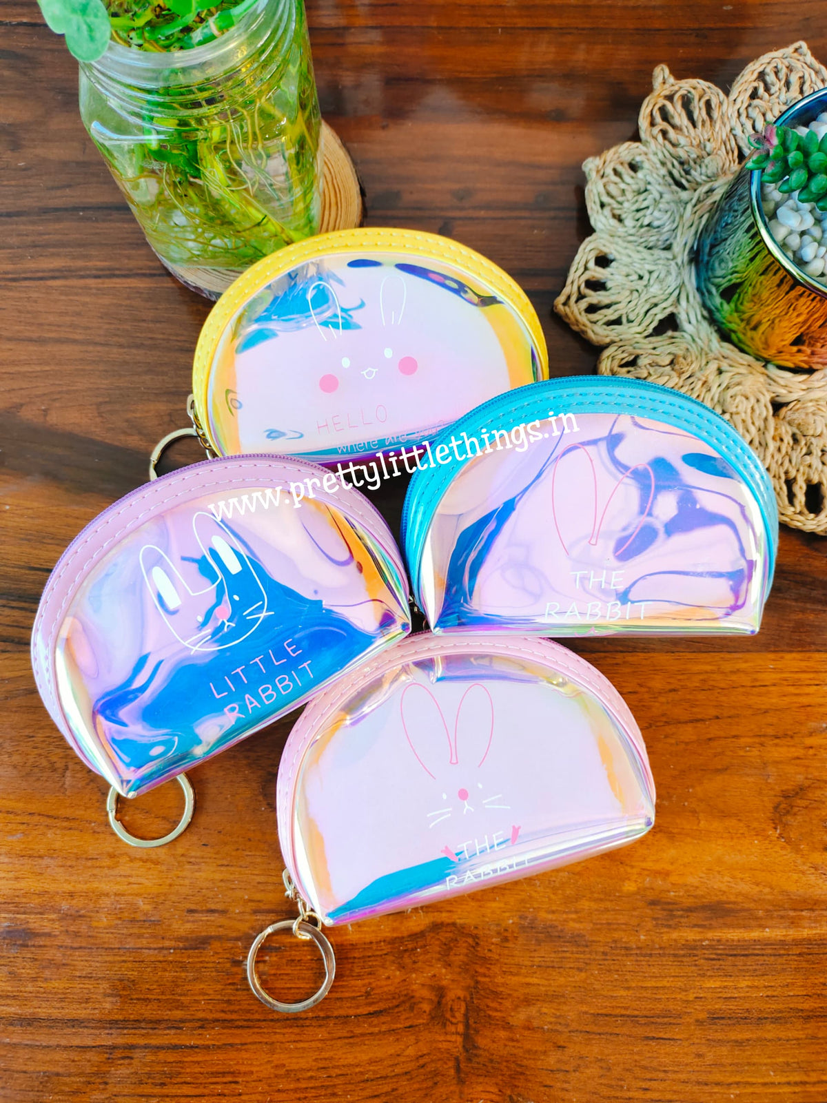 Holographic D Shape Coin Pouch
