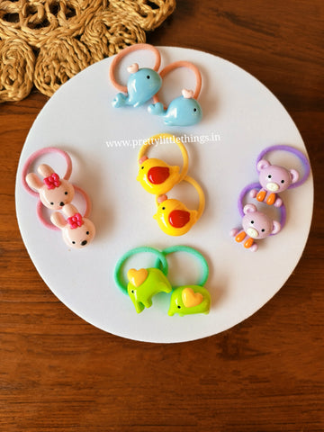 Adorable Animals Hair Ties Pairs