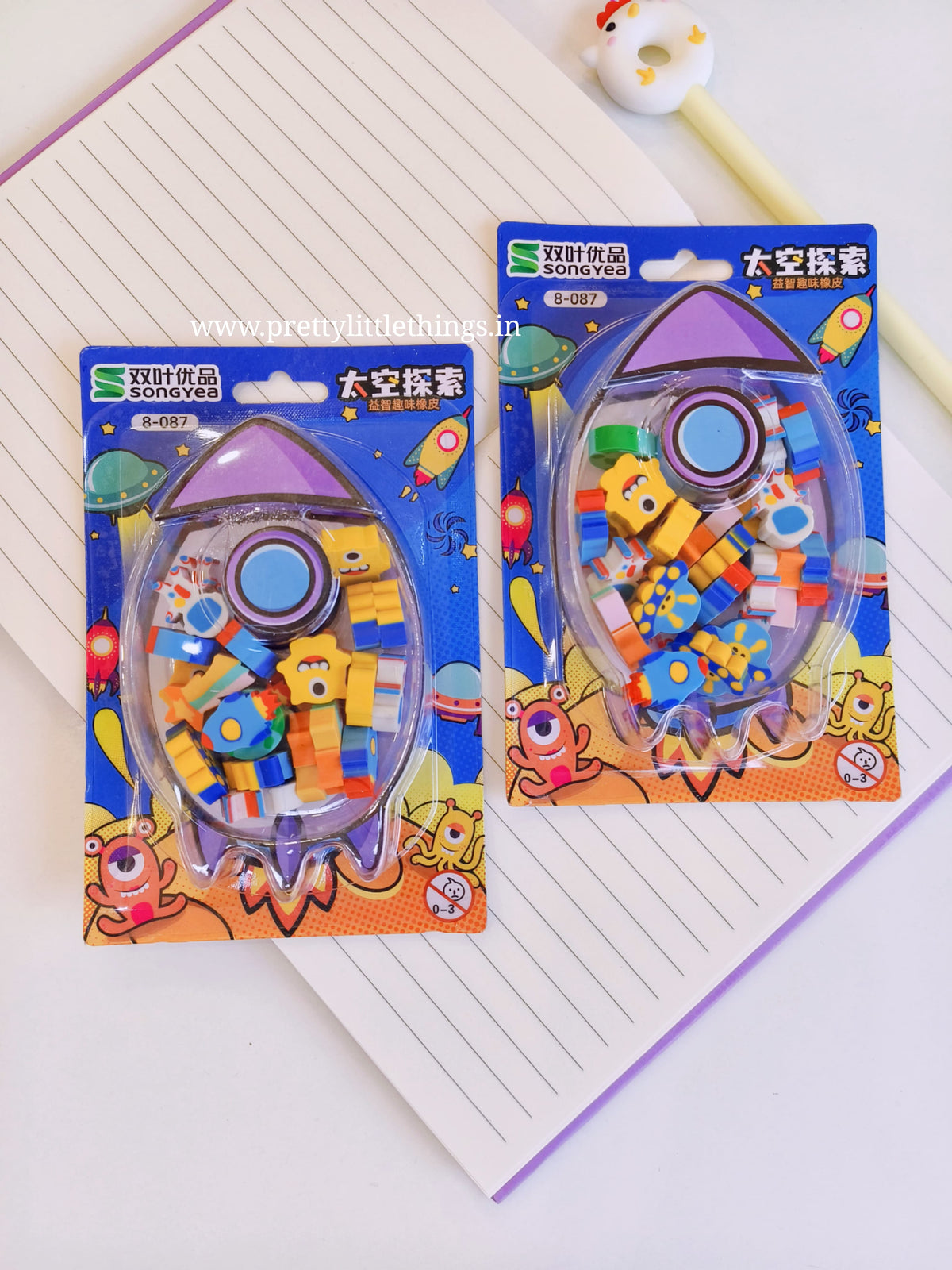 Mini Space Erasers Rocket Pack