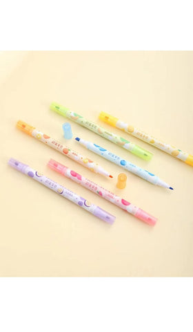 Fruit Scented Dual Tip Highlighters Pack (6 pcs, 12 Colors)