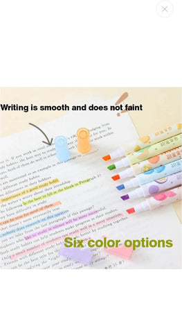 Fruit Scented Dual Tip Highlighters Pack (6 pcs, 12 Colors)
