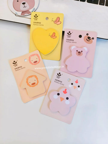 Star, Heart, Teddy Sticky Notes Pad