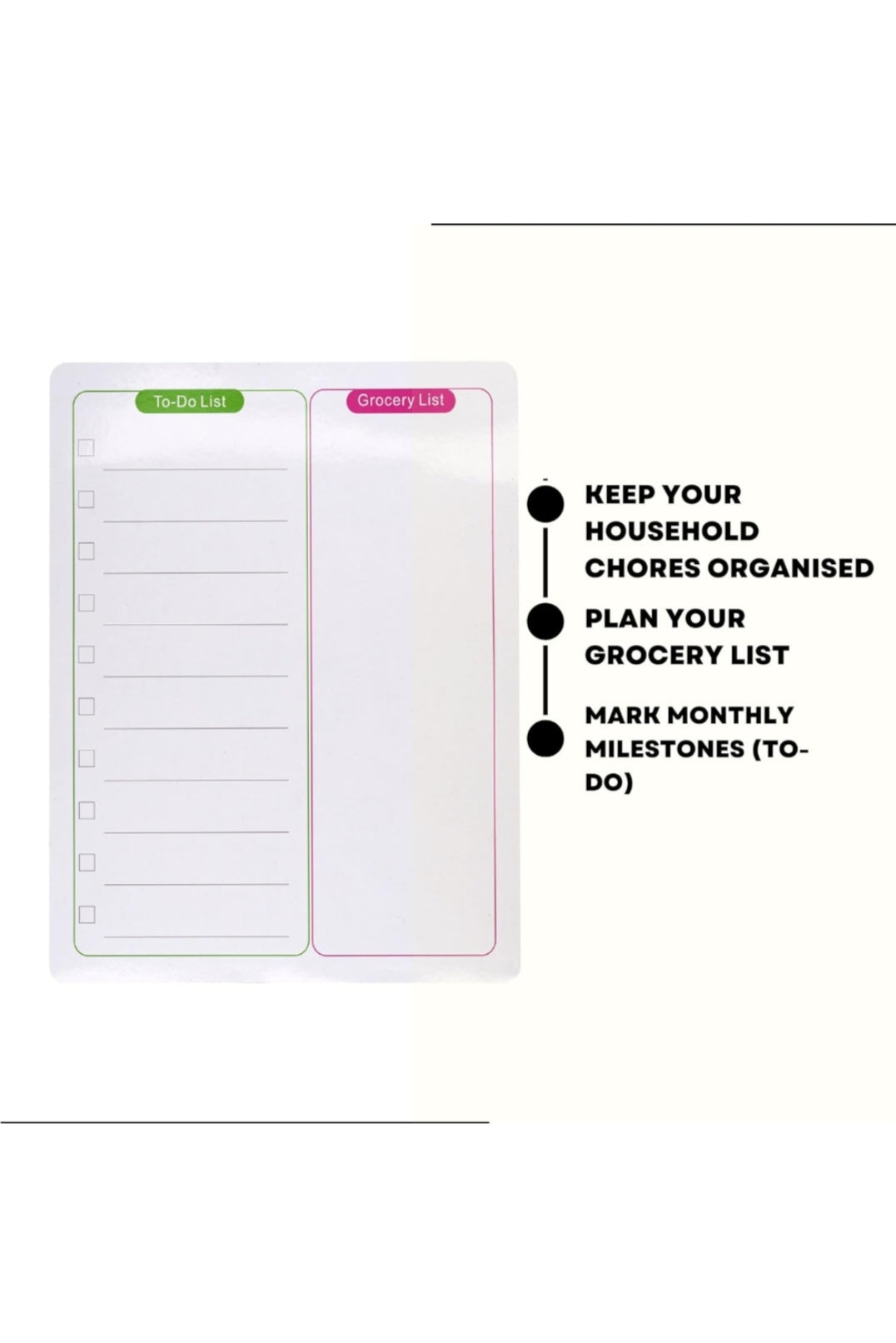 Magnetic Reuseable To Do List and Grocery Planner