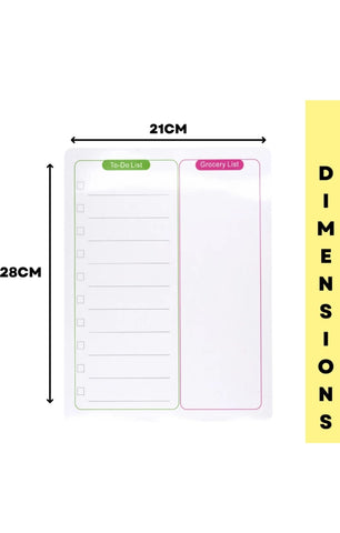 Magnetic Reuseable To Do List and Grocery Planner