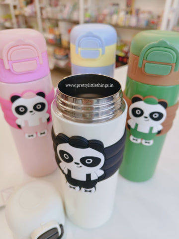 Panda Theme Dual Sipper Steel Insulated Bottle
