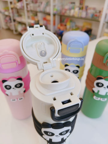 Panda Theme Dual Sipper Steel Insulated Bottle