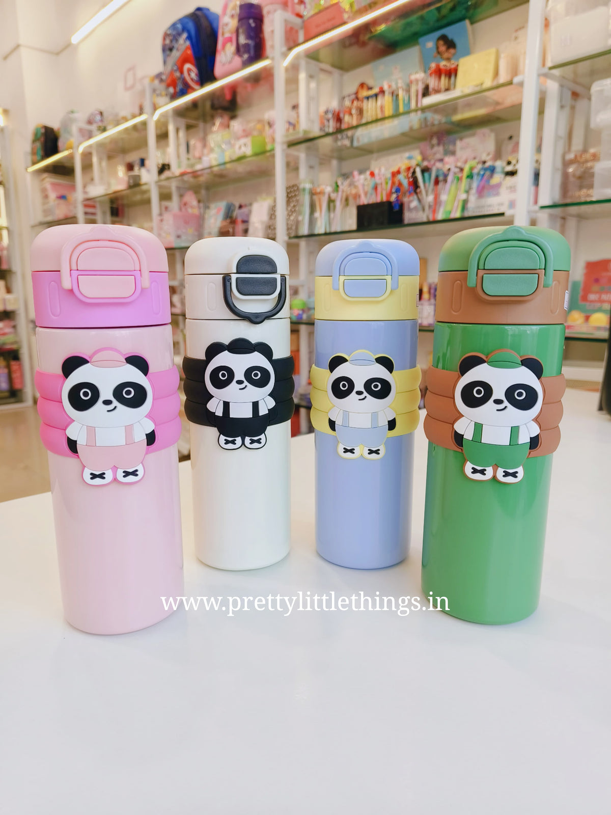 Panda Theme Dual Sipper Steel Insulated Bottle