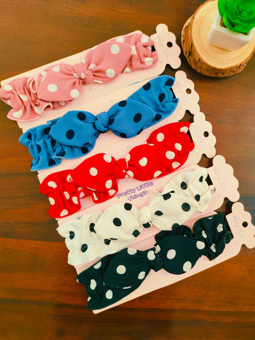 Bow & Print Denim Headbands