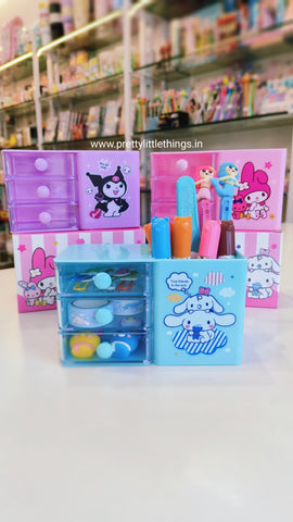 Sanrio Kawaii Pen Stand with Mini Drawers