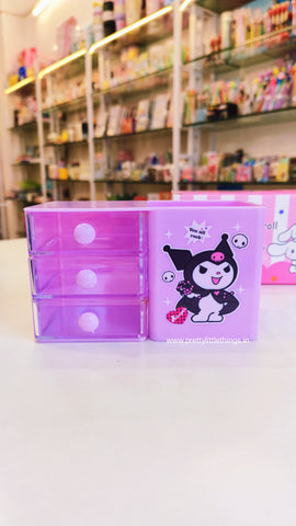 Sanrio Kawaii Pen Stand with Mini Drawers