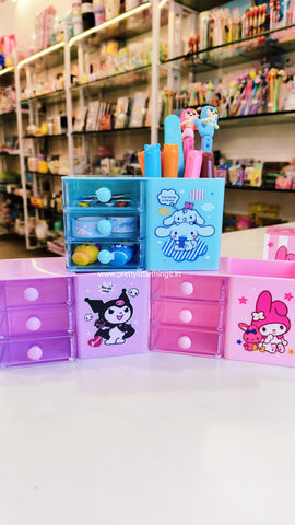 Sanrio Kawaii Pen Stand with Mini Drawers
