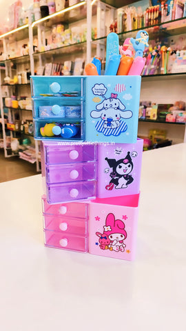 Sanrio Kawaii Pen Stand with Mini Drawers