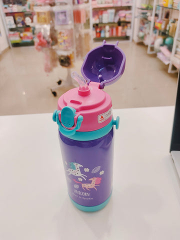 Born to Sparkle, Unicorn Dual Cap Insulated Bottle, (Straw & Strap)