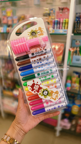 Spray Pens Pack (12 pcs, With Stencils)