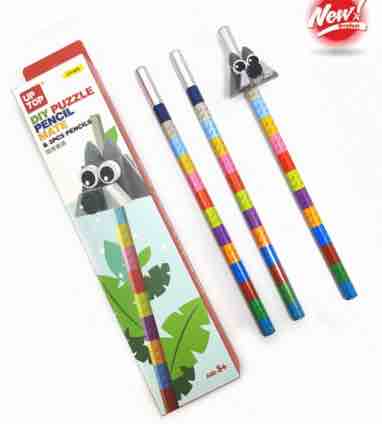 Pencils with Lego Type Toppers