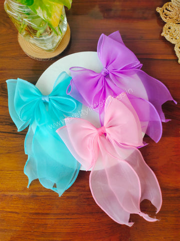 Soft Pastel Bow with Lace Hair Clip Matt