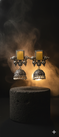 Vedic Charm Jhumka Earrings - Gulaabo