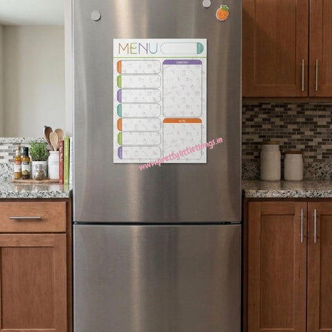 Magnetic ReUseable Planner - Weekly, Menu and Groceries (A4 Mini Whiteboard Style)