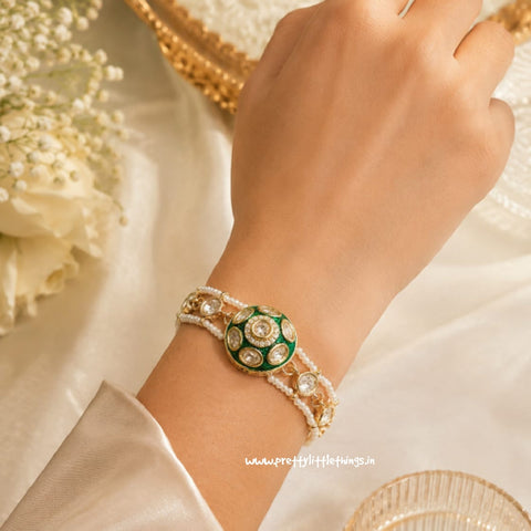 The Zeenat Meenakari & Pearl Kundan Bracelet