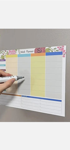 Magnetic Re- Useable Weekly Planner - Floral Print