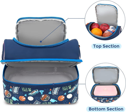 Double Section Premium Insulated Lunch Bags