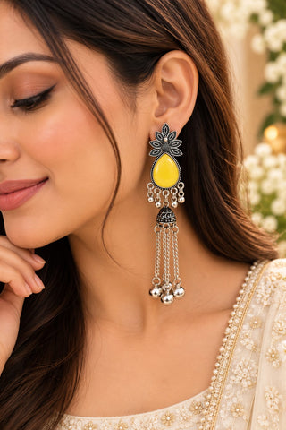 Chandrika Jhumka Earrings, Oxidised Earrings