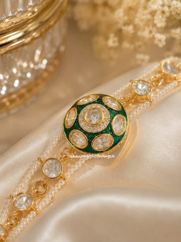 The Zeenat Meenakari & Pearl Kundan Bracelet