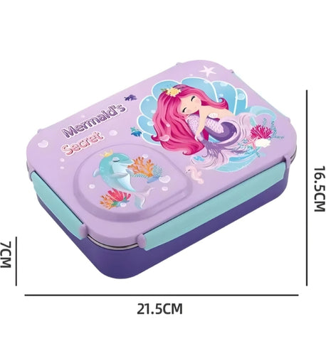 Kid's Steel 3 Section Tiffin PLTTI2660 (+ 1 Bowl & Cutlery) (750 ml + 150 ml)