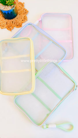 Elegant Transparent Mesh Folder Pouch