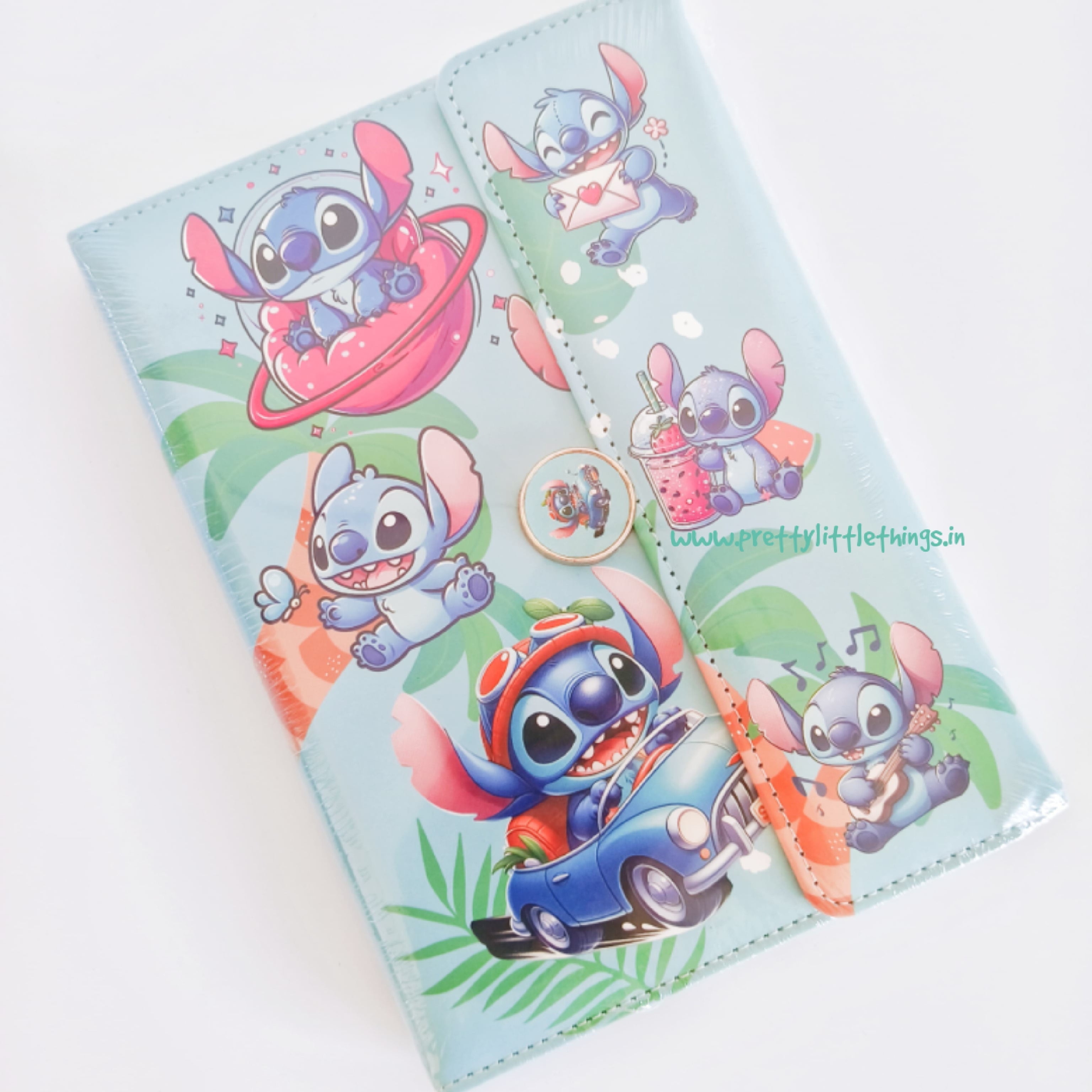 Cartoon character theme journal notebook on a whtie background
