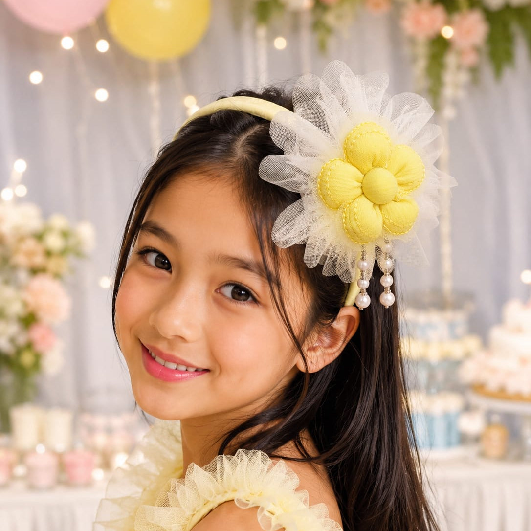 Floating Flora Hairbands (Flowers with Pearl Accents)