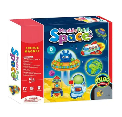 Space theme DIY Mould and Paint Fridge Magnet Kit